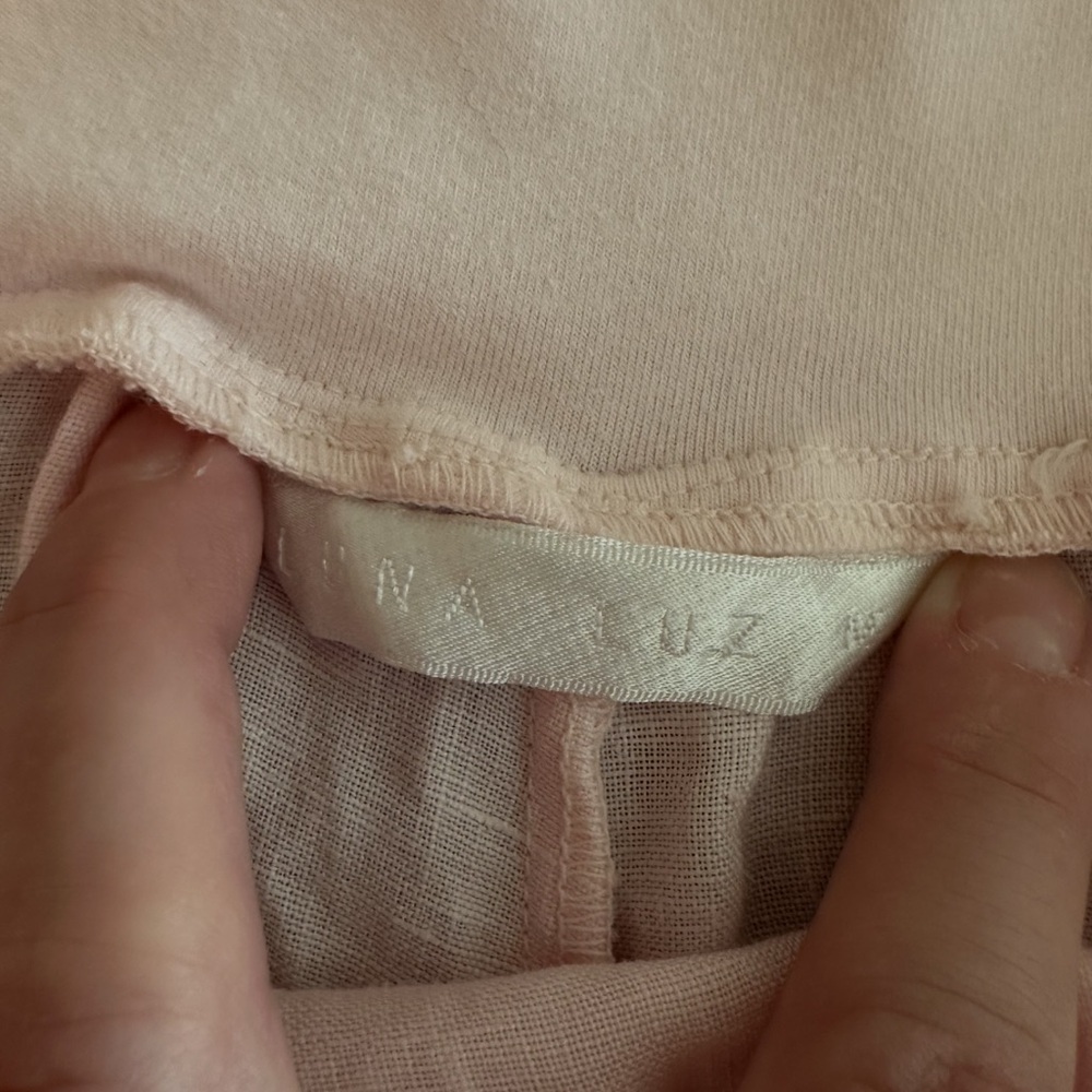 Luna Luz Blush Pink Francesca Linen Midi Skirt Lagenlook Boho - Picture 8 of 8